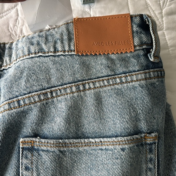 Avec Les Filles High Rise destructed wash Straight Fit Jean Nwt/size 30 - Picture 6 of 9